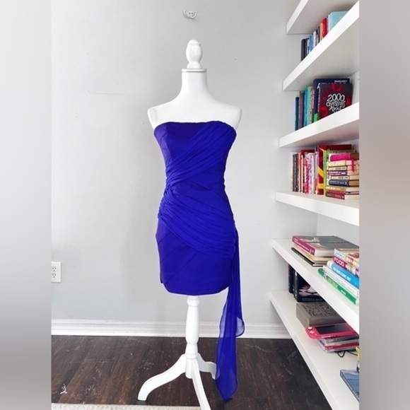 Jessica McClintock Vintage Strapless purple Mini Dress size 6 - Picture 1 of 14